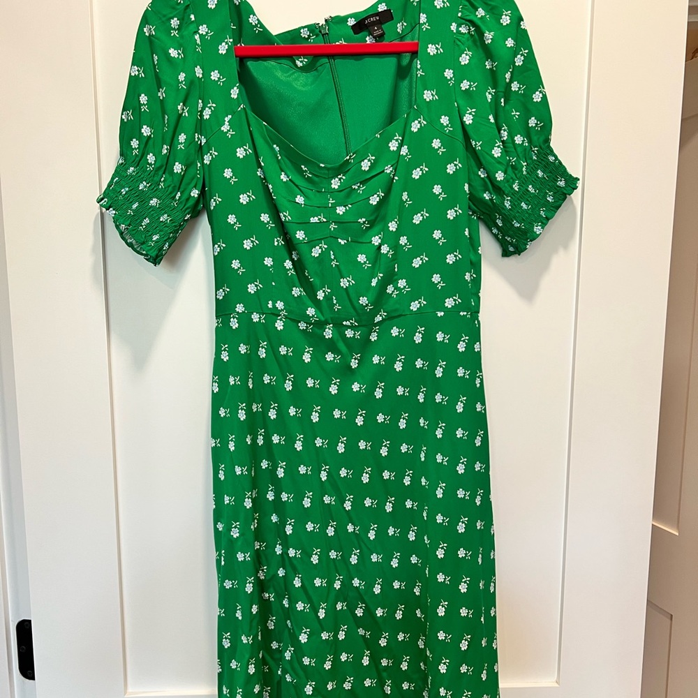 Green midi J Crew size 4 dress